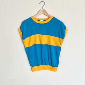 Vintage 80’s Winning Spirit Sleeveless Color block Light Sweatshirt Sz Medium